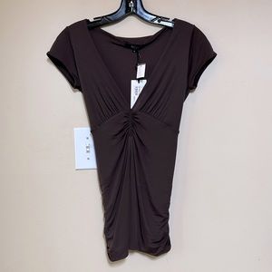 NWT - Gucci - Cap Sleeve Brown Blouse - Small